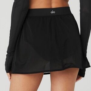 Alo Sheer Bliss Mesh Black Athletic Skirt